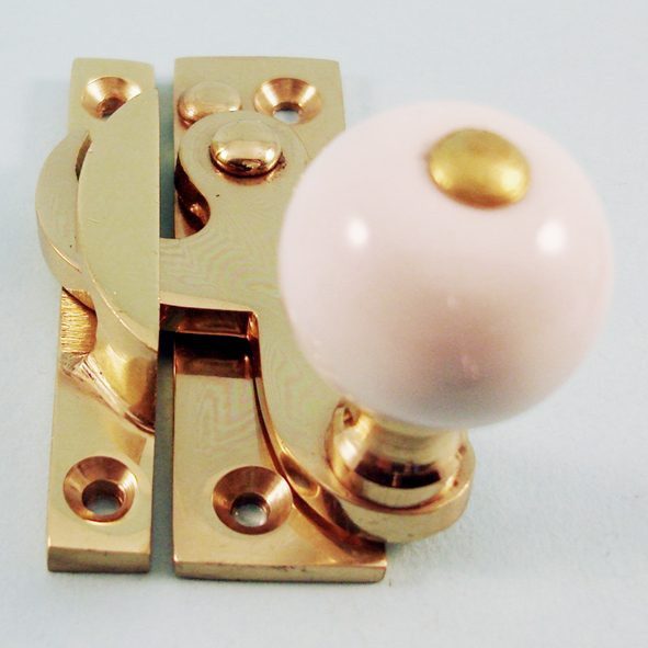 THD108/PB • Non-Locking • Polished Brass • Clo Ceramic Knob Sash Fastener